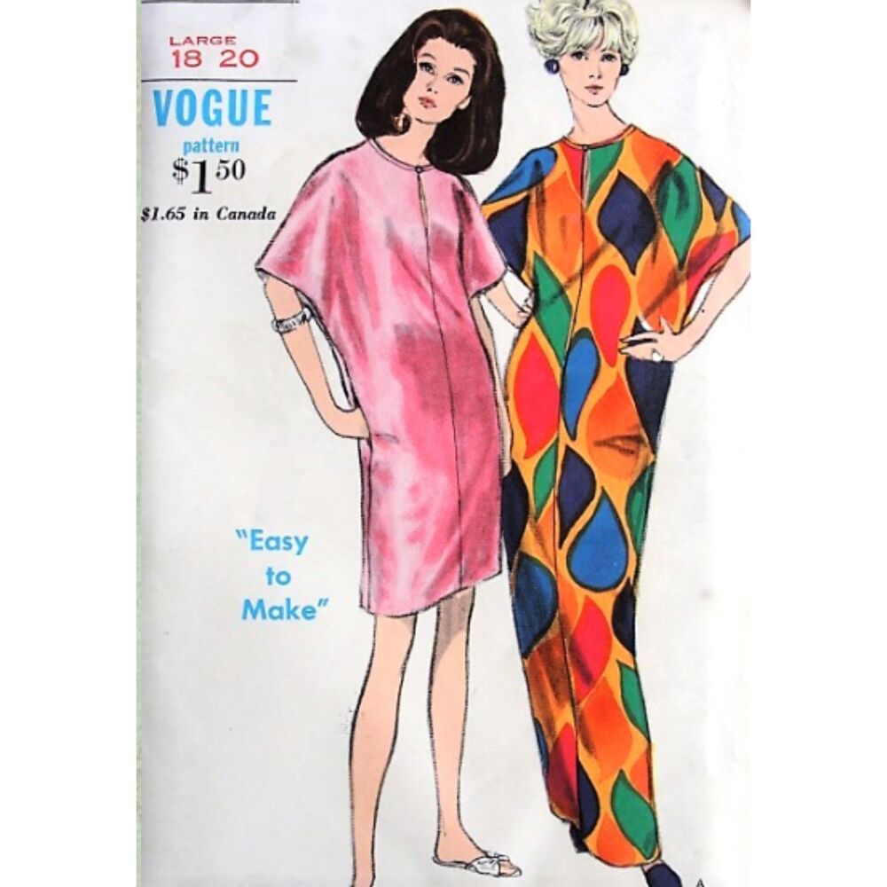 1960s Evening VOGUE 7233 Small Gown Dress Bust 31-32 Vintage Sewing Pattern